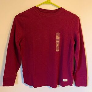 Gap - Long Sleeve Thermal Crew Neck Shirt - Burgandy - Size Youth M